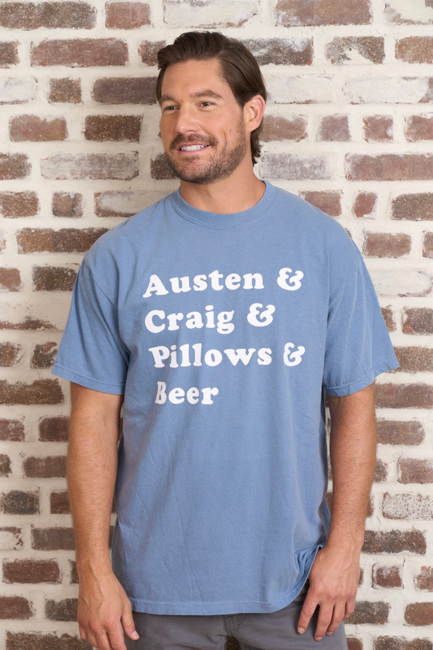 Austen & Craig & Pillows & Beer Tee